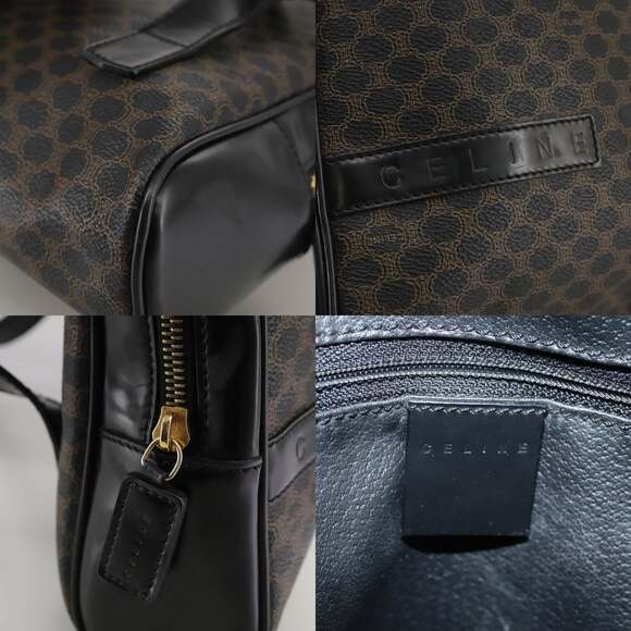 CELINE Macadam Canvas Backpack Pvc Leather Black Silver - Picture 11 of 13